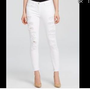 3x1 white shredder skinny Jean
